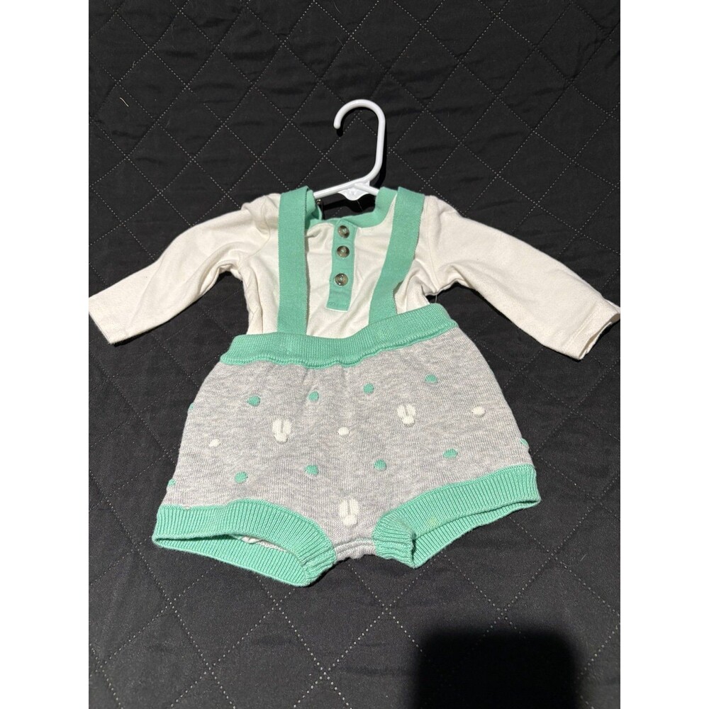 CAT & JACK BABY BUNNY SWEATER SUSPENDER SET 0-3M